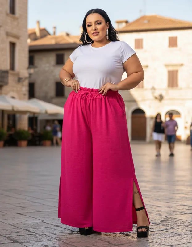 miniatura Calça Pantalona Fendas (Com Bolsos)