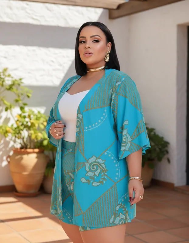 miniatura Conjunto Kimono e Short