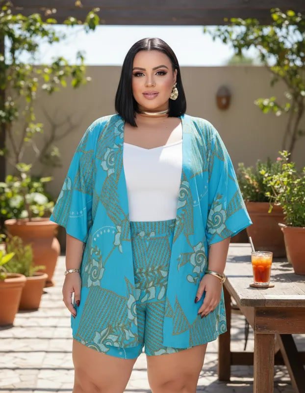 miniatura Conjunto Kimono e Short