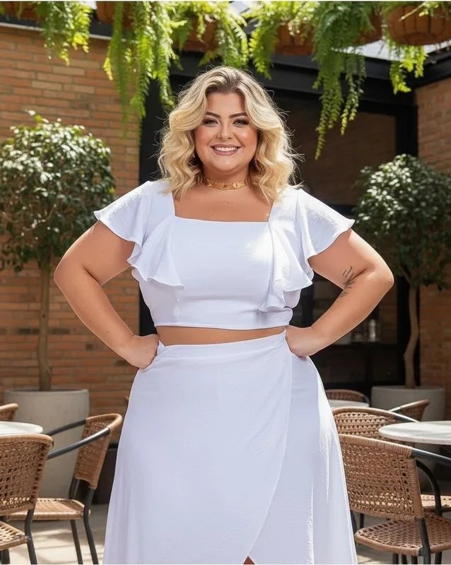 miniatura Conjunto Lilian - Cropped e Saia Multiformas