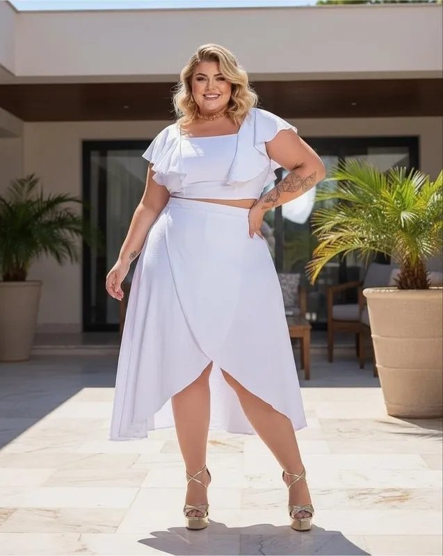 miniatura Conjunto Lilian - Cropped e Saia Multiformas