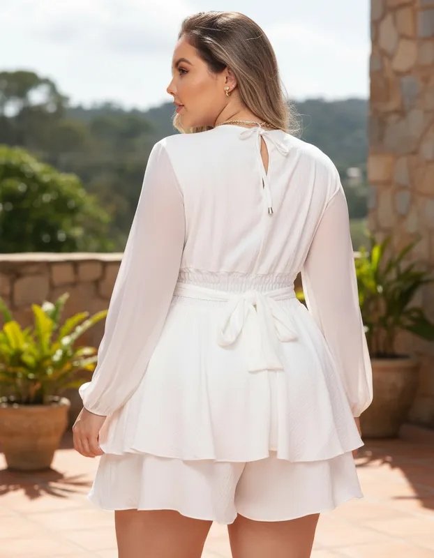 miniatura Macaquinho Decote V ML Tule