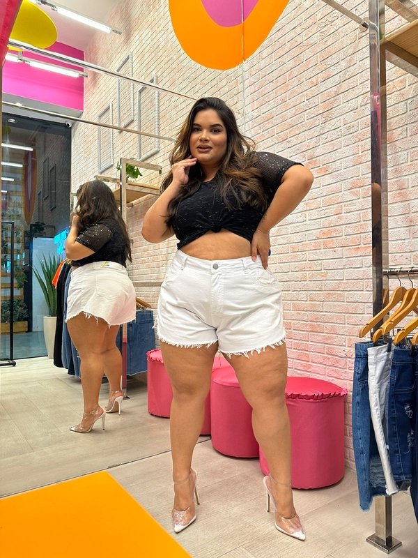 miniatura Short Jeans Godê Branco