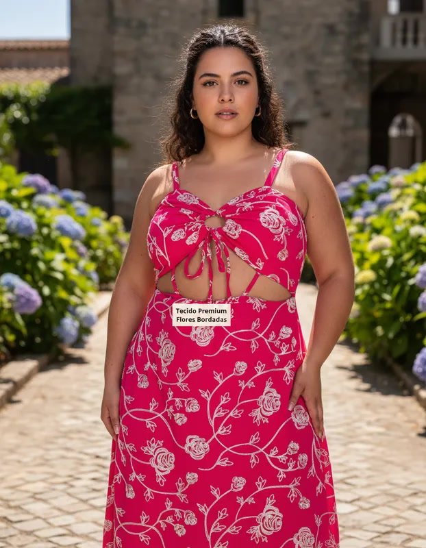 miniatura Vestido Longo Eliane Bordado