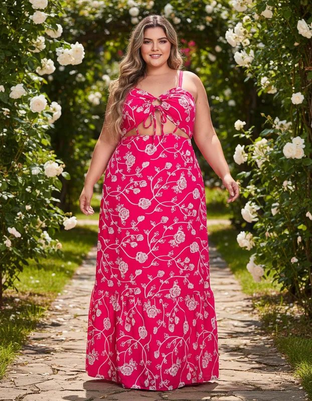 Vestido Longo Eliane Bordado